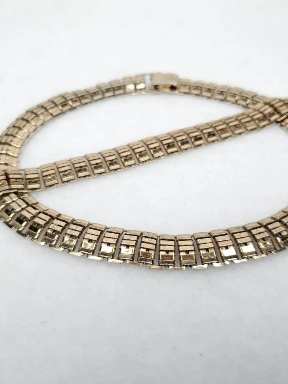 Vintage Coro Necklace Bracelet Set Gold Tone Link Flexible 15.5